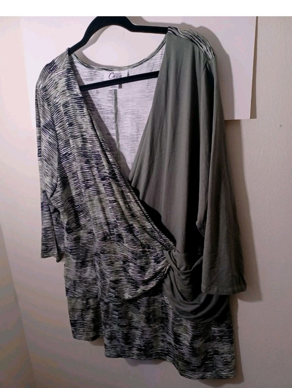 Catherines Curvy Collection Olive Gree Blouse 3X